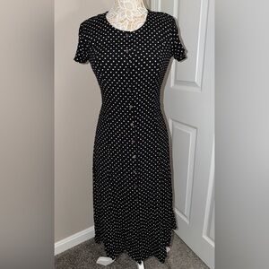 Elegant Black Polka Dot Dress size 2 petite